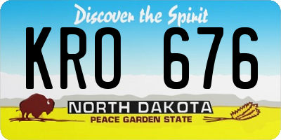 ND license plate KRO676
