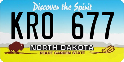 ND license plate KRO677