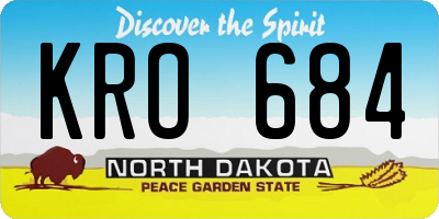 ND license plate KRO684