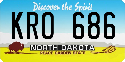 ND license plate KRO686