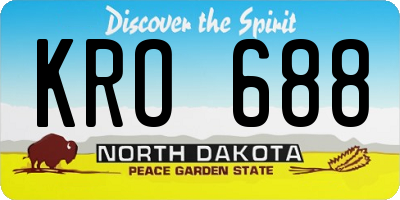ND license plate KRO688