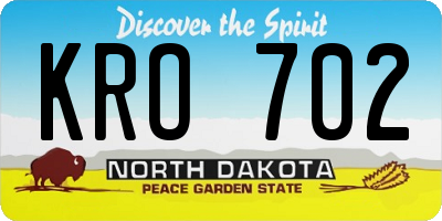 ND license plate KRO702
