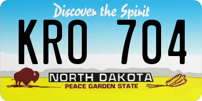 ND license plate KRO704