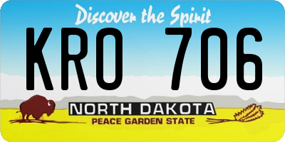 ND license plate KRO706