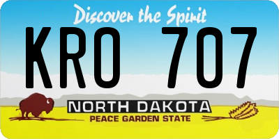 ND license plate KRO707