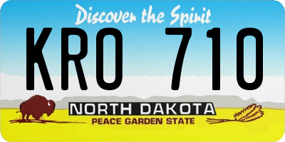 ND license plate KRO710