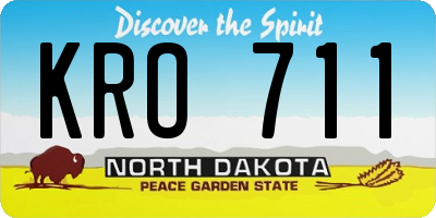 ND license plate KRO711