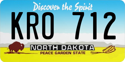 ND license plate KRO712