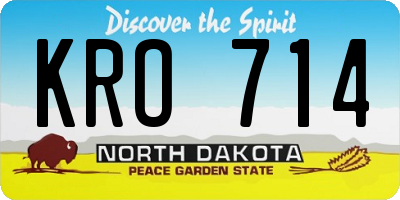 ND license plate KRO714