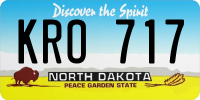 ND license plate KRO717