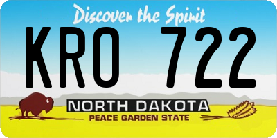 ND license plate KRO722