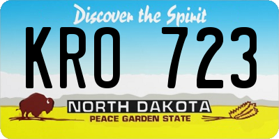 ND license plate KRO723
