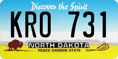 ND license plate KRO731