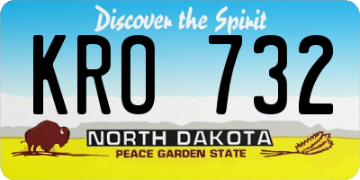 ND license plate KRO732