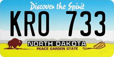 ND license plate KRO733