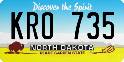 ND license plate KRO735