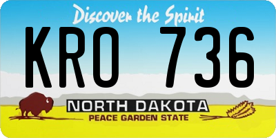 ND license plate KRO736