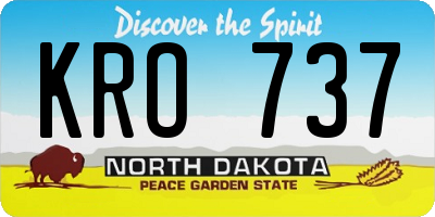 ND license plate KRO737