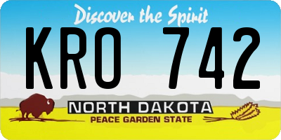 ND license plate KRO742