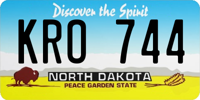 ND license plate KRO744