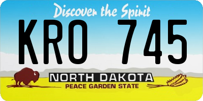 ND license plate KRO745