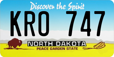 ND license plate KRO747