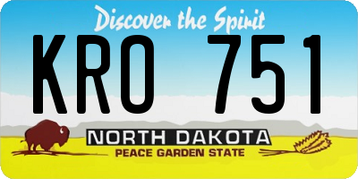 ND license plate KRO751