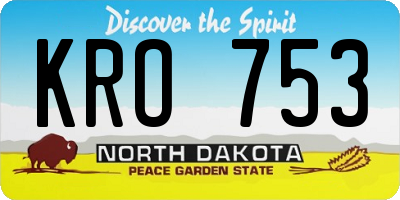 ND license plate KRO753