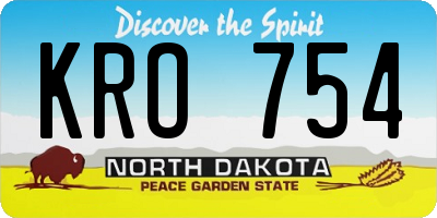 ND license plate KRO754