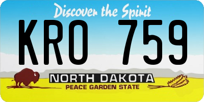 ND license plate KRO759