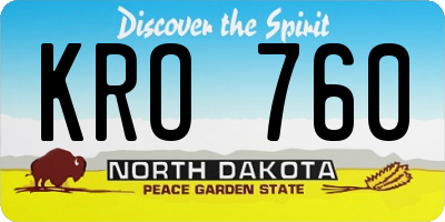 ND license plate KRO760