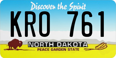 ND license plate KRO761