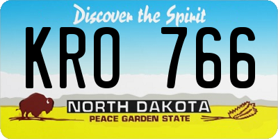 ND license plate KRO766