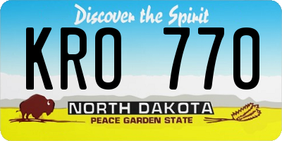 ND license plate KRO770