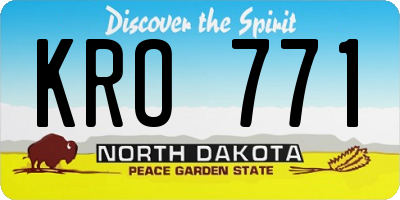 ND license plate KRO771