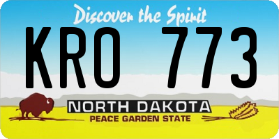 ND license plate KRO773