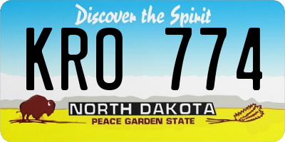ND license plate KRO774