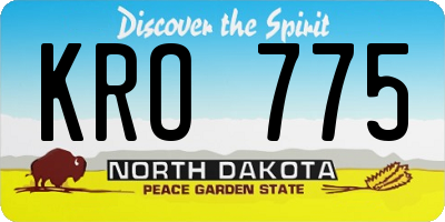 ND license plate KRO775