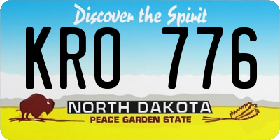 ND license plate KRO776