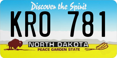 ND license plate KRO781
