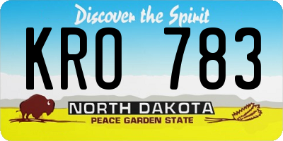 ND license plate KRO783