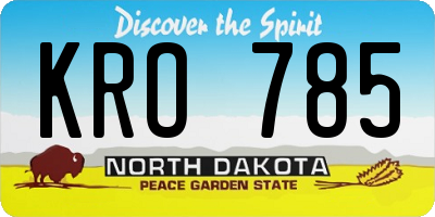 ND license plate KRO785