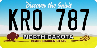 ND license plate KRO787