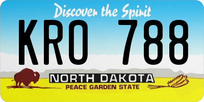 ND license plate KRO788