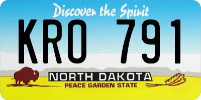 ND license plate KRO791
