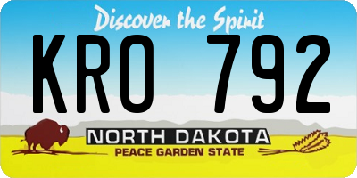 ND license plate KRO792