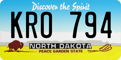 ND license plate KRO794