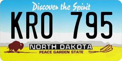 ND license plate KRO795