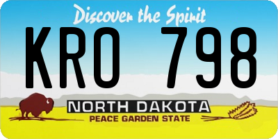 ND license plate KRO798
