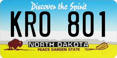 ND license plate KRO801